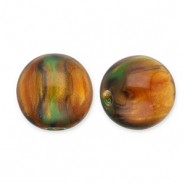 Perlen aus Resin mit Glitzer 14mm Burnt orange-gold-green