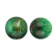 Perlen aus Resin mit Glitzer 14mm Green-red