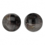 12 mm Perlen aus Acryl Round Dark grey-white
