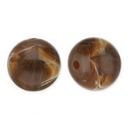 12 mm Perlen aus Acryl Round Dark brown-white