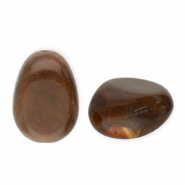 Perlen aus Acryl Egg-Shaped Dark brown-white