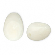 Perlen aus Acryl Egg-Shaped Off white-white
