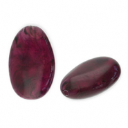 Perlen aus Acryl Oblong Oval Aubergine 