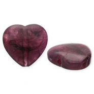 Perlen aus Acryl Heart Aubergine 