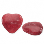 Perlen aus Acryl Heart Red-white