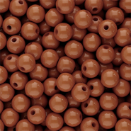 6 mm Perlen aus Acryl Shiny Dark cognac brown