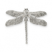 Statement Broschen Dragonfly Silver-black-transparent