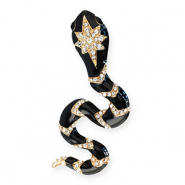 Statement Broschen mit &Ouml;se Snake Gold-black-transparent