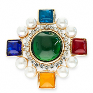 Statement Broschen Rhombus Gold-multicolour