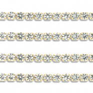 Stainless Steel - Rostfrei Stahl Strass Kette 2mm Gold-crystal