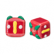 Glas Perlen Gift Red-green