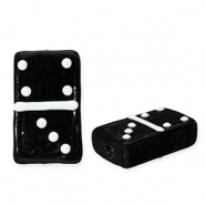 Glas Perlen Domino Stone Black-white