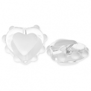 Glas Perlen Heart Transparent-white