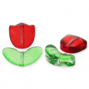 Glas Perlen Tulip Red-green