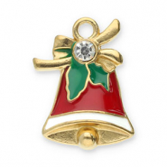 Anh&auml;nger aus Stainless Steel - Rostfreiem Stahl Christmas Bell Gold-red-green-white
