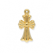 Anh&auml;nger aus Stainless Steel - Rostfreiem Stahl Cross Gold