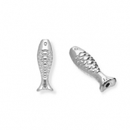 Perlen aus Stainless Steel - Rostfreiem Stahl Fish Silver