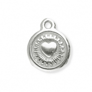 Anh&auml;nger aus Stainless Steel - Rostfreiem Stahl Round with Heart Silver