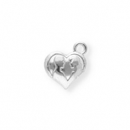 Anh&auml;nger aus Stainless Steel - Rostfreiem Stahl Heart with Silhouette Silver