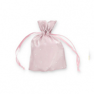 Satin Schmuck Beutel with Strass Mauve purple-silver