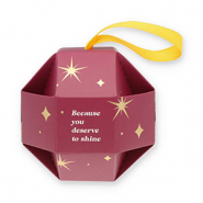 BY31&reg; (Geschenk-)Box f&uuml;r Schmuck Ball "Because you deserve to shine" Berry wine red-gold-white-yellow