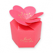 (Geschenk-)Box f&uuml;r Schmuck Flower "Just for you" Fuchsia pink-gold