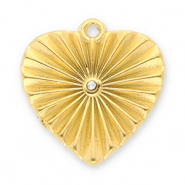 Anh&auml;nger aus Stainless Steel - Rostfreiem Stahl Heart with Strass Gold-transparent