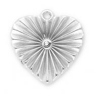 Anh&auml;nger aus Stainless Steel - Rostfreiem Stahl Heart with Strass Silver-transparent