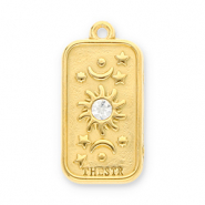 Anh&auml;nger aus Stainless Steel - Rostfreiem Stahl Sun, Moon and Stars with Strass Gold-transparent