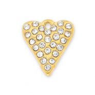 Anh&auml;nger aus Stainless Steel - Rostfreiem Stahl Heart with Strass Gold-transparent