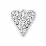 Anh&auml;nger aus Stainless Steel - Rostfreiem Stahl Heart with Strass Silver-transparent