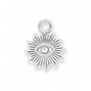 Anh&auml;nger aus Stainless Steel - Rostfreiem Stahl Sun Eye of Providence with Strass Silver-transparent