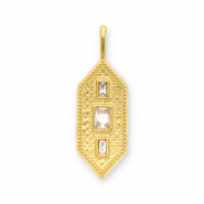 Anh&auml;nger aus Stainless Steel - Rostfreiem Stahl Hexagon Gold-transparent