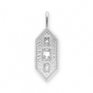 Anh&auml;nger aus Stainless Steel - Rostfreiem Stahl Hexagon Silver-transparent