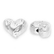 Perlen aus Stainless Steel - Rostfreiem Stahl Heart with Strass Silver-transparent