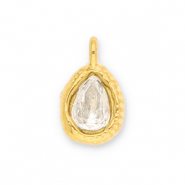 Anh&auml;nger aus Stainless Steel - Rostfreiem Stahl Drop with Facet Gold-transparent