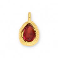 Anh&auml;nger aus Stainless Steel - Rostfreiem Stahl Drop with Facet Gold-red