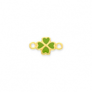 Anh&auml;nger Metall DQ Connector Clover Gold-green (Nickelfrei)