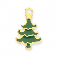 Anh&auml;nger Metall DQ Christmas Tree Gold-dark green (Nickelfrei)