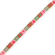 BY31&reg; Schmucktextband Christmas Light pink-red-green-gold