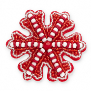 Broschen Snowflake Red-white-silver