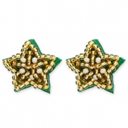 Musthave Ohrringe / Ohrstecker Star Gold-white-green