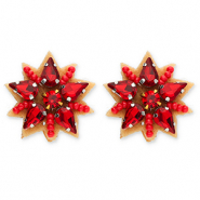 Musthave Ohrringe / Ohrstecker Star Red-silver-brown
