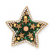 Broschen Star Green-crystal-brown