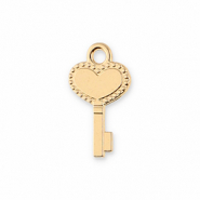 Anh&auml;nger Metall Key with Heart Gold