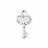 Anh&auml;nger Metall Key with Heart Silver