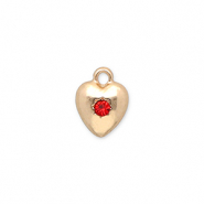 Anh&auml;nger Metall Heart with Strass Gold-red