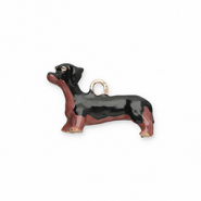 Anh&auml;nger Metall Dachshund Gold-black-dark brown