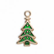 Anh&auml;nger Metall Christmas Tree Gold-green