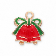 Anh&auml;nger Metall Christmas Bells Gold-red-green
